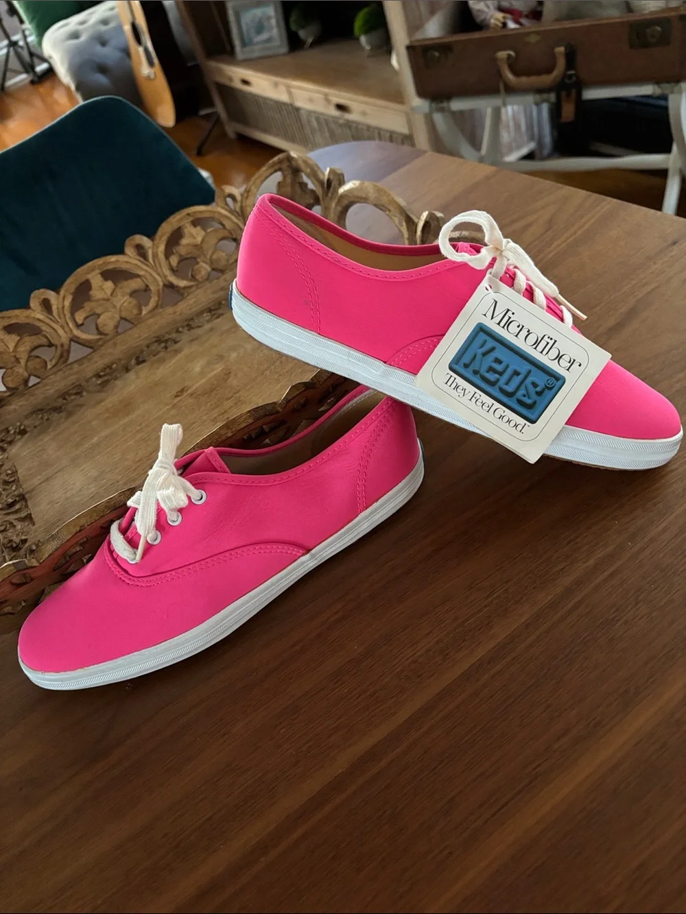 VINTAGE 90’S PINK MICROFIBER KEDS OXFORD SNEAKERS